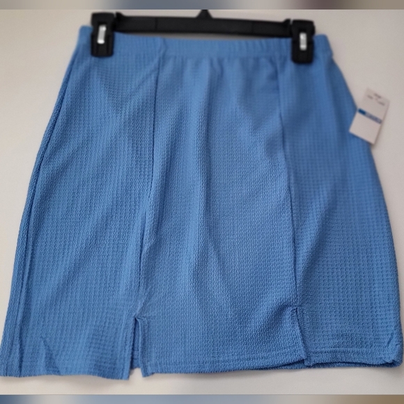 Ulta Flirt Blue Button Up Crop Top & Mini Skirt Set - Picture 9 of 12
